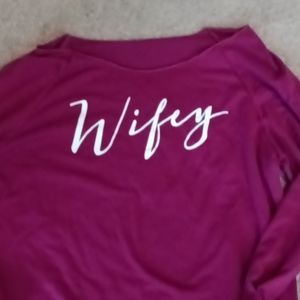 Off the shoulder long sleeve shirt